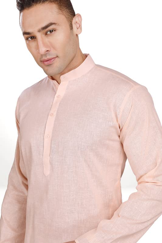 Image of RG DESIGNERS Linen Look Kurta Set for Mens