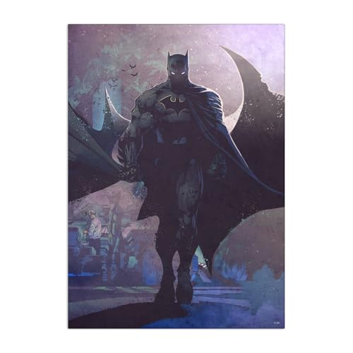 Displate Officiel DC Comics Poster Métallique Fixation Magnétique Licence Officielle Image Affiche de Haute Qualité Classic Heroes Posters - Batman -...
