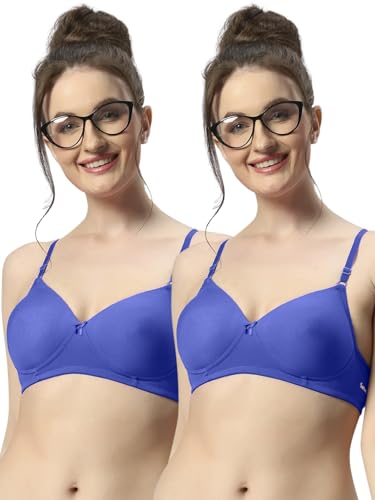 Image of SONARI Wire Free Padded Bra | Medium Padding for Support, Medium Coverage, Soft Cotton Polyester Material, Adjustable Straps with Hook & Eye Closure, Wash Only - 007