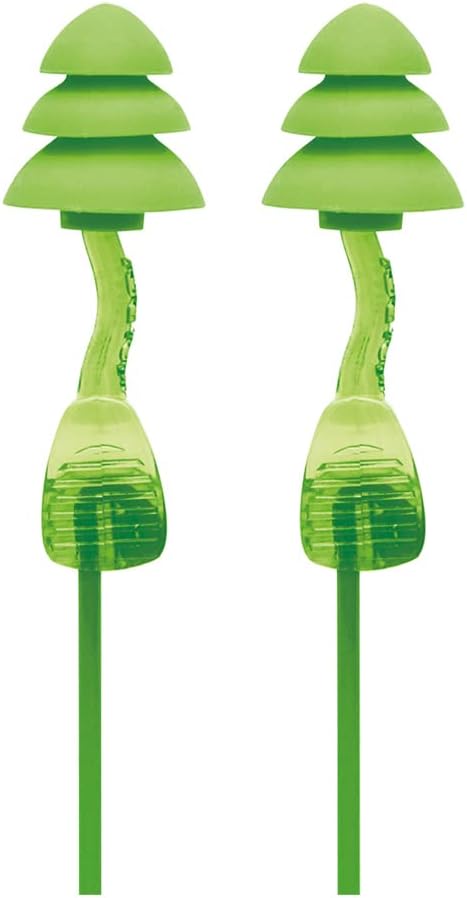 6451 SNR 33dB Twisters Earplugs with Cord, Multi-Colour, single unit,Large