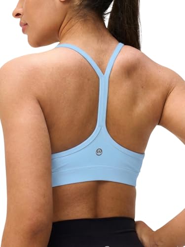 Image of Womens Y Back Padded Sports Bra Strappy U Neck Butter Soft Low Impact Workout Bras Yoga Pilates Walking