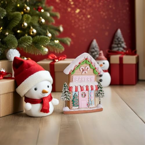 Maison de Noël en argile polymère peinte à la main pour table chic