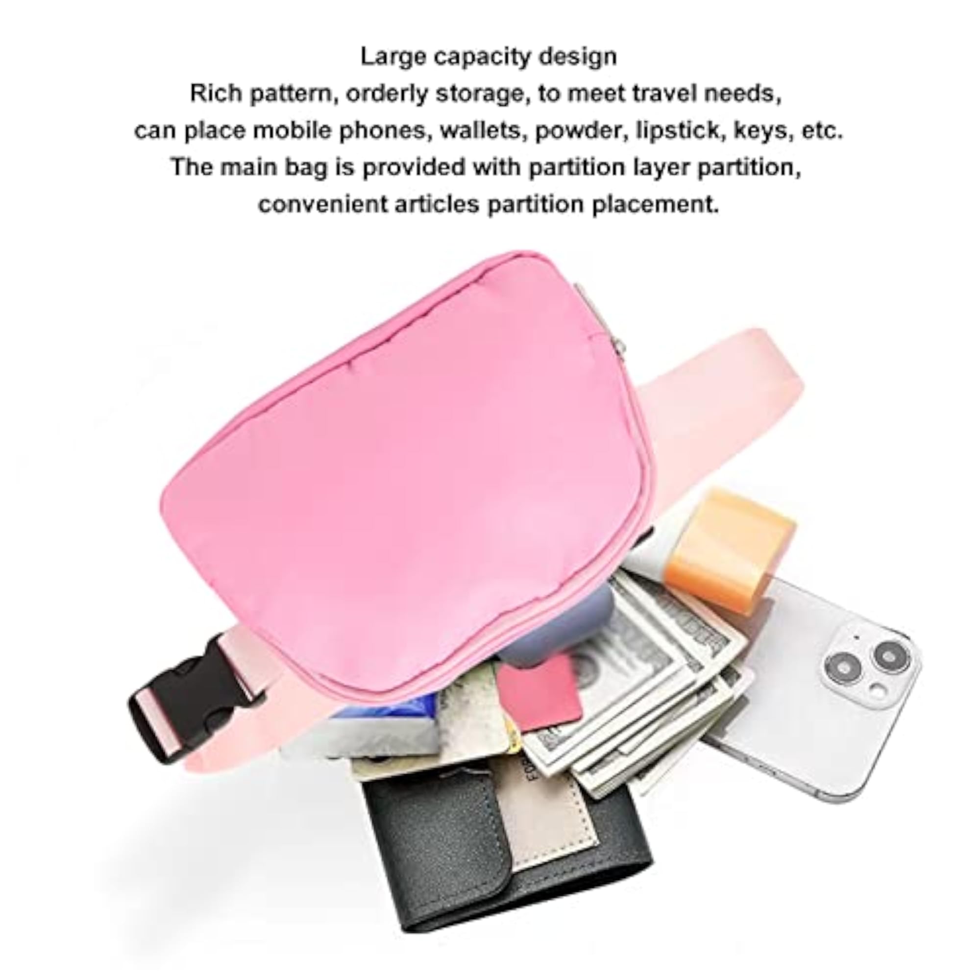 Durable Women Fanny Pack, Pink