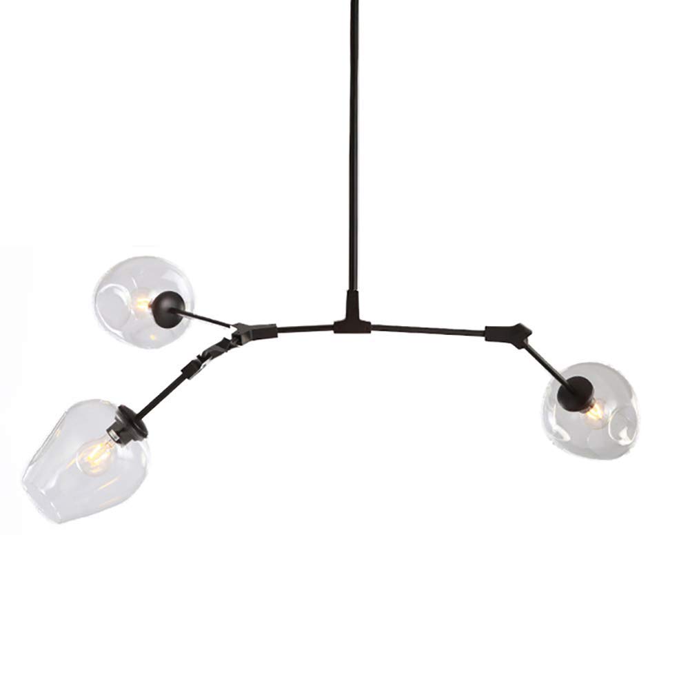 KXEcoLife Chandeliers,Modern Industry Sputnik Chandelier，Modern 3S Ceilingd Century Adjustable Hanging Fixture for Kitchen Living Room Bedroom/Transparent./3S