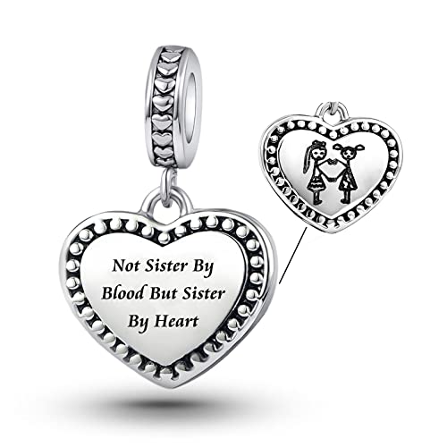 Chili Jewelry Not Sister By Blood But Sister By Heart Charm for Best Friend BFF Friendship...
