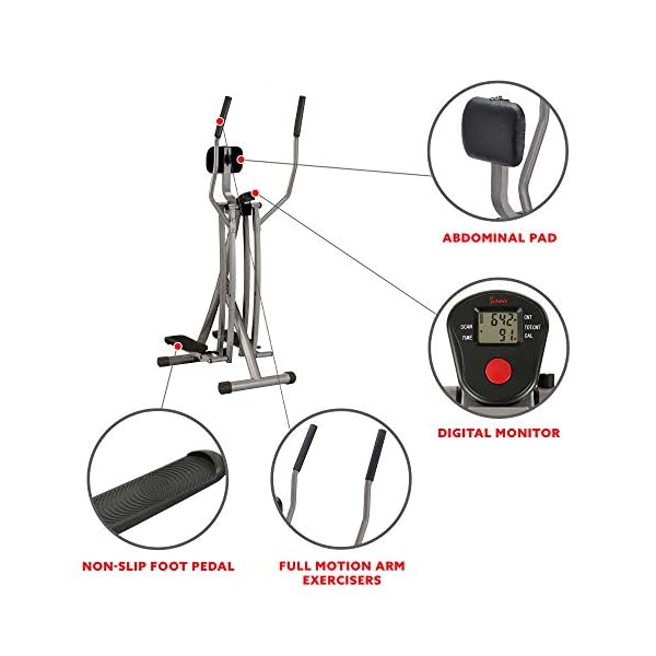 Sunny-Health-Fitness-SF-E902-Air-Walk-Trainer-Elliptical-Machine-Glider-wLCD-Monitor-220-LB-Max-Weight-and-30-Inch-Stride Sunny Health & Fitness SF-E902 Air Walk Trainer Elliptical Machine Glider w/LCD Monitor, 220 LB Max Weight and 30 Inch Stride