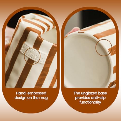 Taza de Cerámica Resistente al Calor 10oz con Diseño Rayado miniatura 5