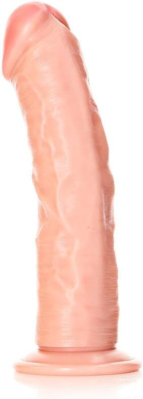 RealRock 7in Curved Dildo WSuction Beige REA117FLE