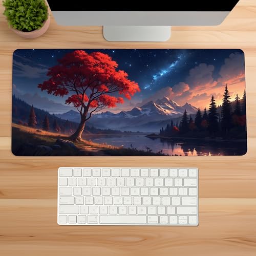 Image of Mount Fuji Premium Desk Mat | Anti-Skid | Anti-Slip | 80 x 30 cm | Laptop Mat for Work from Home /Office /Gaming- Extended Mouse pad and Keyboard Desk mat