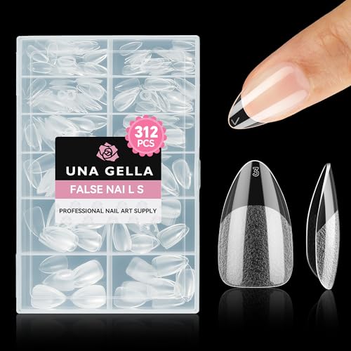 UNA GELLA Short Almond Nail Tips,...