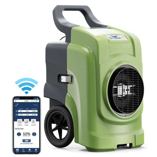 ALORAIR Storm Elite Industrial Commercial Dehumidifier, WiFi Smart 125 PPD Dehumidifier with Hose, APP Control, LCD Display, 5 Years Warranty, Cover 3,000 sq. Ft, cETL Listed, Green