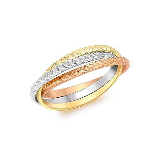 Bague or tricolore 375/1000e taille 54 élégance intemporelle et design de luxe