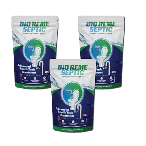 Image of Bio Reme Septic Tank Cleaning Powder Reduces Sludge Build-Up Odour Removing Powder Bacteria Eco Friendly Available In Pack of 3 (750 Gms)