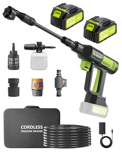 Portable Pressure Washer Cordless 2 Batteries - 1200PSI...