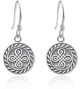 Keltische Ohrringe Damen Silber 925 Hängend Irishe Keltischer Knoten Ohrringe Damen Vintage Tropf...
