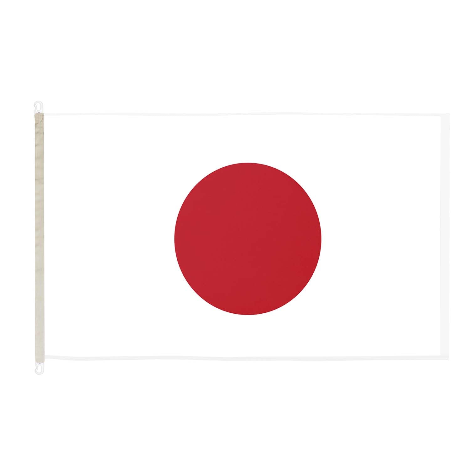 DuraFlag Japan 5ft x 3ft with Clips/Hooks - Premium Quality 5x3 Japanese Flags, 5ft x 3ft (150cm x 90cm)