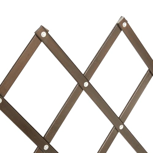 Relaxdays Hundeabsperrgitter, ausziehbar bis 118 cm, 69-82,5 cm hoch, Bambus, Hunde Schutzgitter für Treppe & Tür, braun