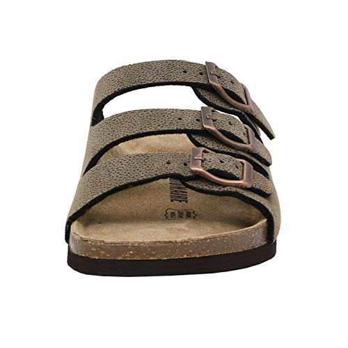 CUSHIONAIRE Lela Slip On Womens Sandals With Vegan Adjustable Straps & Genuine Suede Cork Footbed - Comfortable Memory Foam Sandals For Women 2025, Brown 8W by CUSHIONAIRE - Used condition - Image 4
