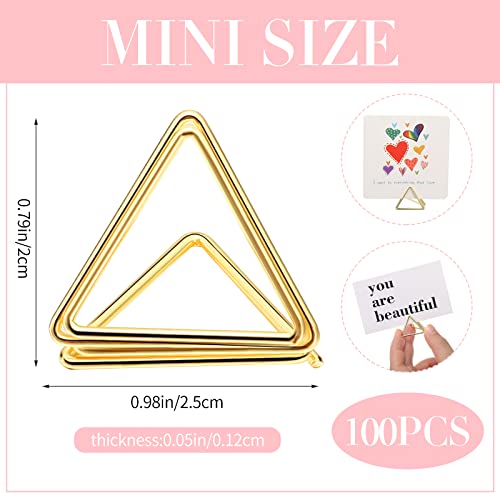Image of Epakh 100 Pcs Place Card Holder for Table Card Holders for Wedding Triangle Shape Table Number Picture Clips Stand for Centerpiece Anniversary Party (Gold)