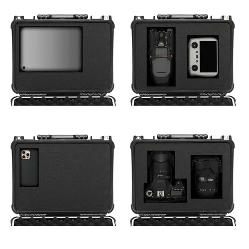 Image of Mayouko 16 inch Waterproof Plastic Toolbox with Foam Insert, 16 inch x 13.2 inch x 7 inch, IP67 Lockable Storage Box, Customizable Foam, Shockproof Hard Case Weatherproof Container, Protective Hard Camera Case