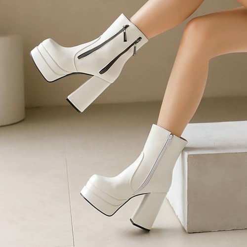 Talons hauts de 12CM et bout carré graphique pour ces bottines d'exception - 2