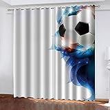 futbol cortina de humo CALIDAD DE LA TELA: las cortinas opacas WUBMQ están hechas de microfibra pesada de tejido triple de alta densidad de 220 GSM de primera calidad. Bloquea una buena cantidad de luz solar para mantener tu habitación a oscuras.