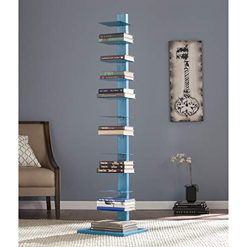 Sei Furniture,12 Shelves Metal Spine Book Tower, Blue #TOP3