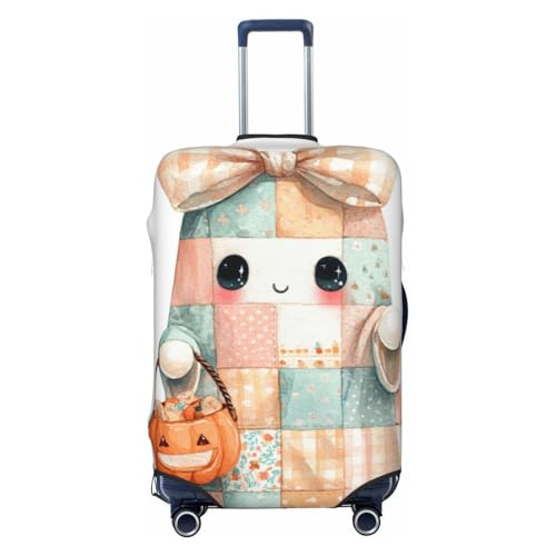 Ghost Wearing A Large Coquette Bow Elastic Travel Luggage Covers Dustproof Scratch-Resistant Suitcase Protector Fit 22-24 Inch