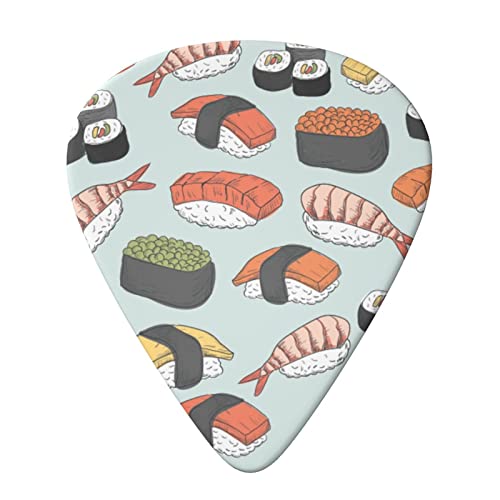 Sushi Lot de 6 médiators pour guitare acoustique, guitare électrique, basse, ukulélé – fins, moyens et épais. - Les Beatles, Paul McCartney, John Lennon, RIngo Starr, George Harrison Sushi Lot de 6 médiators pour guitare acoustique, guitare électrique, basse, ukulélé – fins, moyens et épais. – Image 4