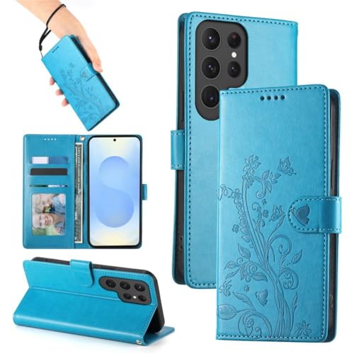 Étui Galaxy S23 Plus gris antichoc housse portefeuille papillon - 3