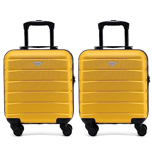 Flight Knight Set of 2 Lightweight 4 Wheel ABS Hard Case Suitcases Cabin Carry On Hand Luggage Approved for Over 60 Airlines Including easyJet, Jet2 & Maximum Size for Ryanair (Priority) 55x40x20cm