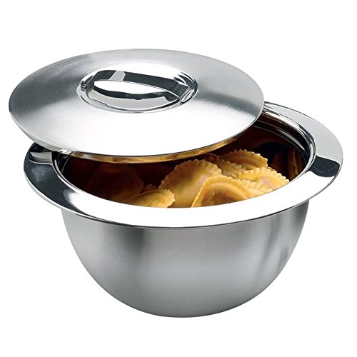 Weis Thermoschüssel mit Deckel Innen-Durchmesser 22,5 cm, Edelstahl, Silber, Aussendurchmesser 30 x 30 x 18 cm Volumen, 3 Liter