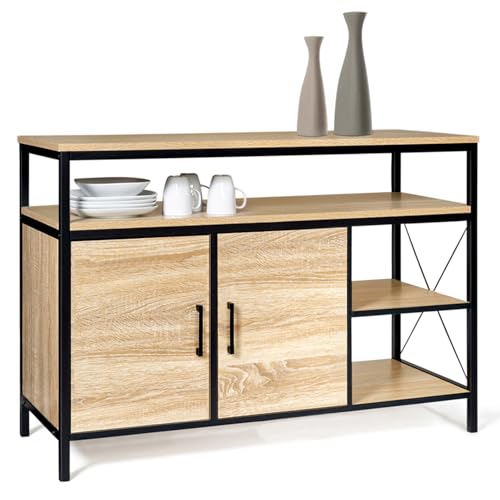 IDMarket - Buffet Bas 2 Portes 100 cm Detroit Design Industriel