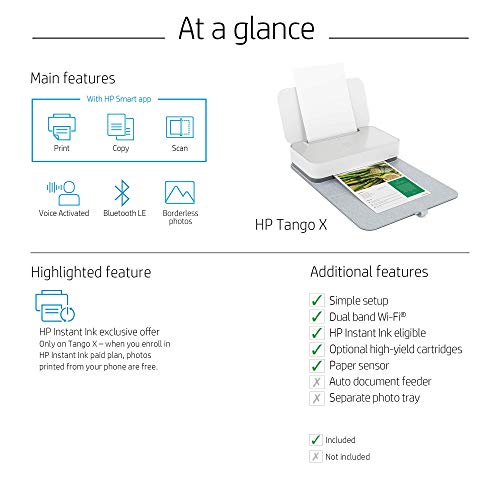 Hp Tango X Smart Home Printer W/ Indigo Linen Cover – All-In-One Inkjet Wireless Computer Mobile Printer, Scanner, Copier, Instant Ink Ready Voice-Activated Compatible With Alexa (3Dp64A) (Renewed) #TOP5