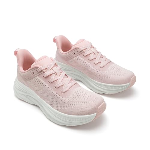 Athlefit Womens Walking Shoes Comfortable Slip On Pink Tennis Shoes Athletic Gym Non Slip Workout Fashion Sneakers Size 5.5 — view 5