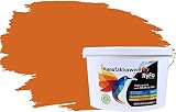 RyFo Colors Bunte Wandfarbe Manufakturweiß Aprikose 10l - weitere Orange Farbtöne und Größen erhältlich, Deckkraft Klasse 1, Nassabrieb Klasse 1