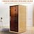 TaTalife Far-Infrared Home Sauna,1 Person Canadian Hemlock Indoor Sauna, 10 Min Warm-up, LED Reading Lamp, LCD Display-Control, Bluetooth Speakers with 8mm Tempered Glass Door
