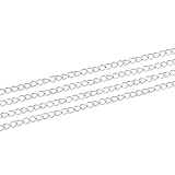 Länge: 10m SiAura Material 10m versilberte Gliederkette/Schmuckkette, 5x3mm
