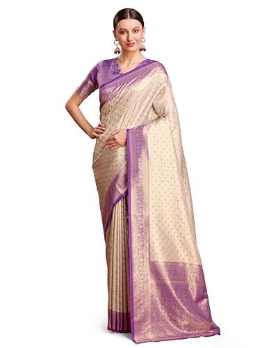 Monjolika Fashion Kanjivaram Soft Silk Saree With Blouse Piece for Wedding (8402)