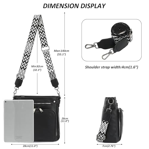 Crossbody Bags for Women MultiPockets Purses for Women Vegan Leather Crossbody Purse Handbags with Ajustable Strap3