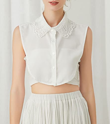 Image of Fake Collar Detachable Dickey Collar Half Shirts Lady Girls Formal Dickey Half Blouse