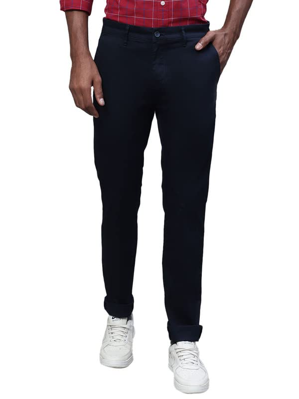 Image of Cantabil Black Solid Non Pleated Regular Fit Mid Rise Formal Trouser for Men | Formal Pants for Men | Formal Wear Regular Fit Trouser for Men (P MTRC00102)
