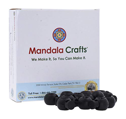 Mandala Crafts Black Spring Cord Locks Round Ball Single Hole Toggles for Drawstrings Clamps - 50 Round Plastic Cord Stoppers Drawstring Clips Locking Ends for Paracord Shoelace