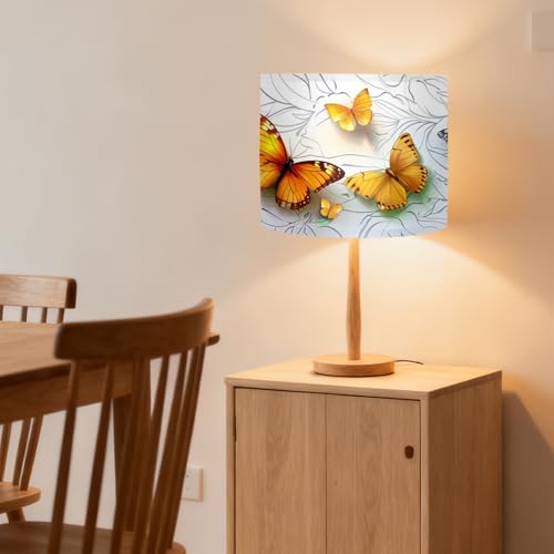 Image of Nuxovilar Lamp Shades Set of 2, 13 inch Top x 13 inch Bottom x 10 inch High (Spider) | Small lamp shades colorful butterfly design kids room bedroom studio art inspired nook covers (Butterfly)