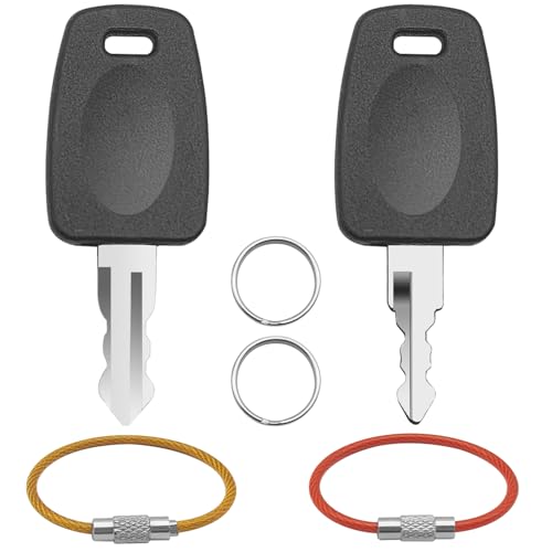 Luggage Keys 2 Pcs T-S-A Keys for 002 007 Master Luggage Keys + 2 Pcs Key Ring + 2 Pcs Wire Keychain Luggage Key Replacement for Bag Suitcase Luggage Lock