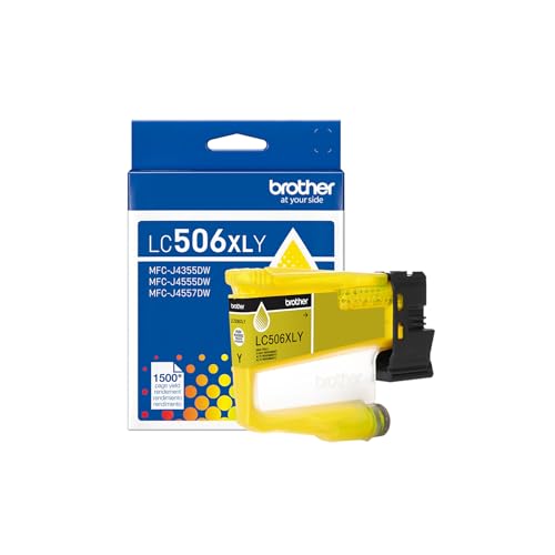 Image of Brother Genuine LC506XLY High Yield Yellow Ink Cartridge (for use INKvestment 4355, 4555, and 4557 Printers)