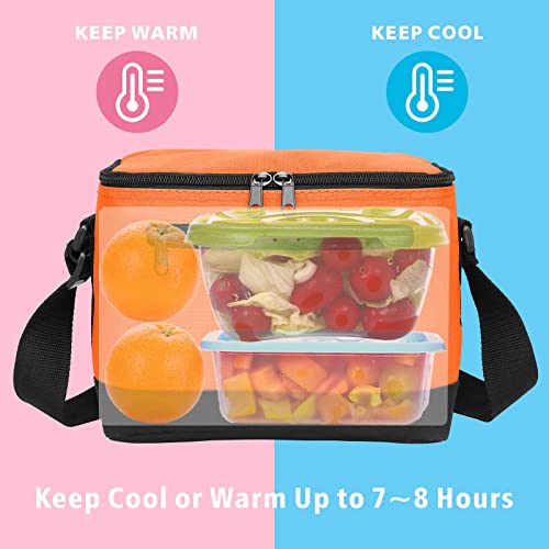 Missmoon Lunch Cooler Bag, Small 6 Can Insulated Cooler Box Tote Container Lunch Bag Pack Adjustable Strap For Adult Women Men Orange #TOP3