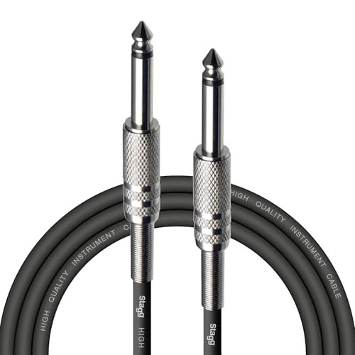 Stagg SGC3DL Câble de Guitare Deluxe Standard, 3 m, Noir, pour Instrument de musique