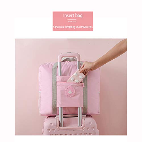 AINAAN Travel Foldable Bag & Portable Duffel for Women, Men& Kids - Waterproof Lightweight Carry On Luggage (Pink) - Image 7