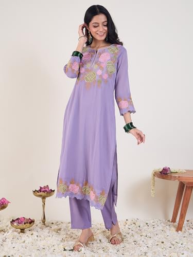Image of INDO ERA Women Pure Cotton Kurta Set with Dupatta | Festive Suit Set, 11960